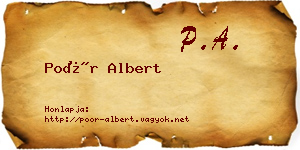 Poór Albert névjegykártya